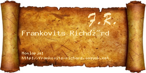 Frankovits Richárd névjegykártya