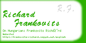 richard frankovits business card